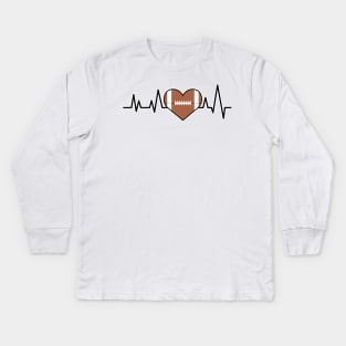 Heartbeat Pulse - American Football Kids Long Sleeve T-Shirt